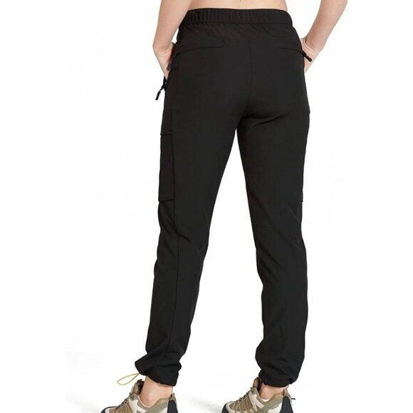 Northyard Women Black Hiking Cargo Pants with Adjustable Belt Size XL - Picture 2 of 7